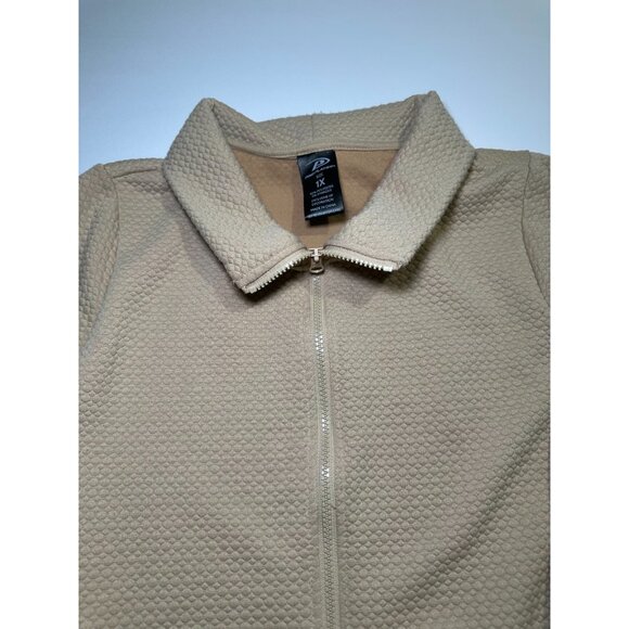 Pro Player Women’s Zip Up Athletic Sweater Tan Long Sleeve Jacket Size 1X - Picture 7 of 7